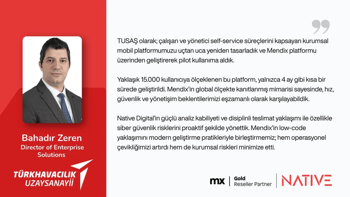 TUSAŞ referansı: Bahadır Zeren, Director of Enterprise Solutions