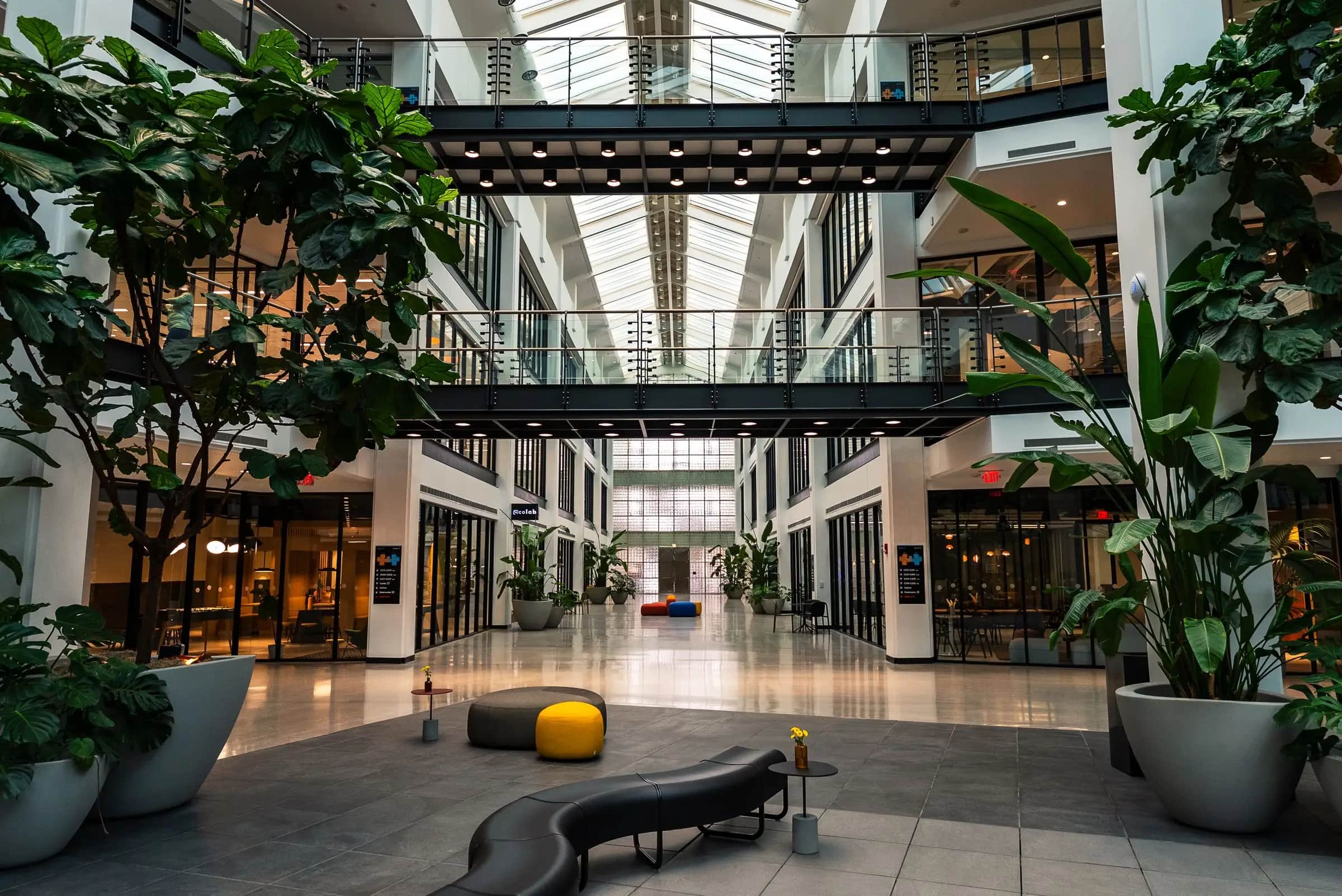 Bright modern office atrium